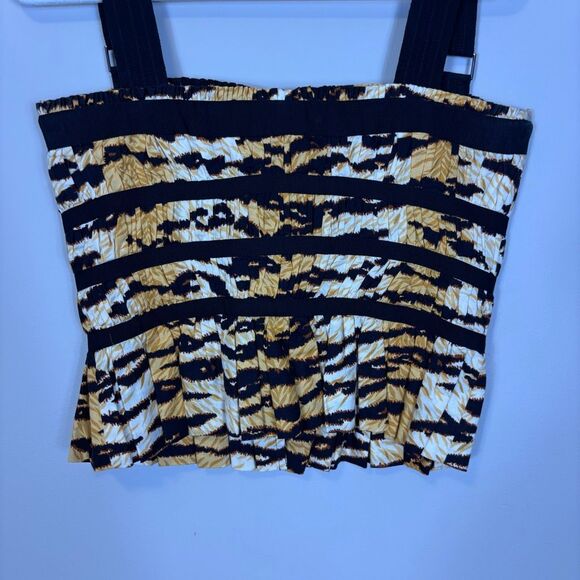 Dolce & Gabbana Tiger Print Bustier Style Zip Up Tank Top Size Euro 46= US 10 - Picture 5 of 9